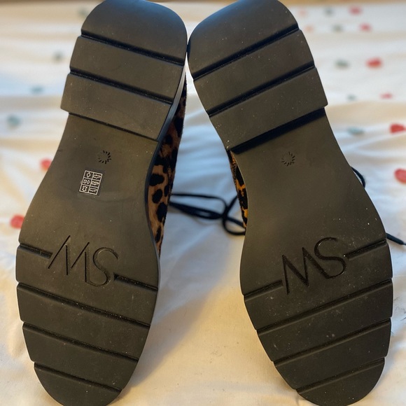 Stuart Weitzman McKenzee Leopard Calf Hair Combat Boot - Picture 4 of 5